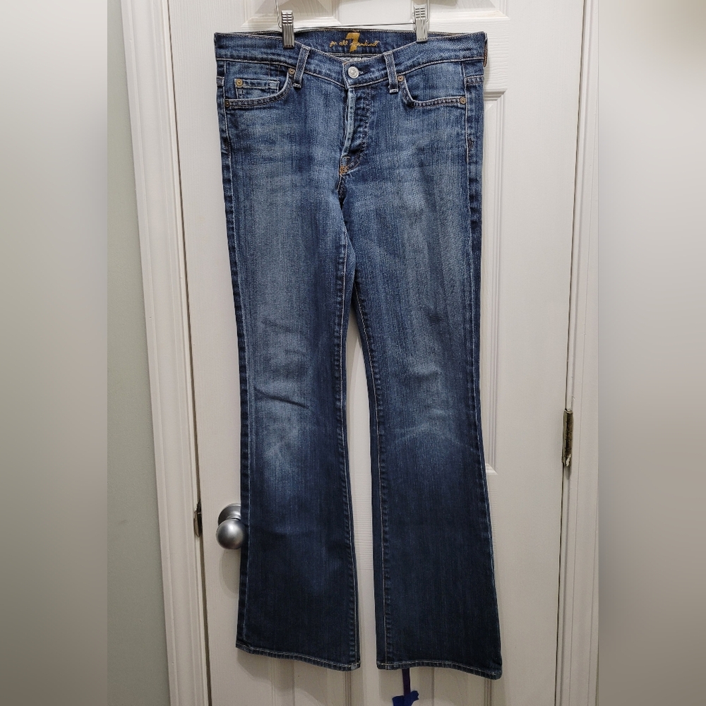 7 For All Mankind Classic Denim Wide Leg Jeans